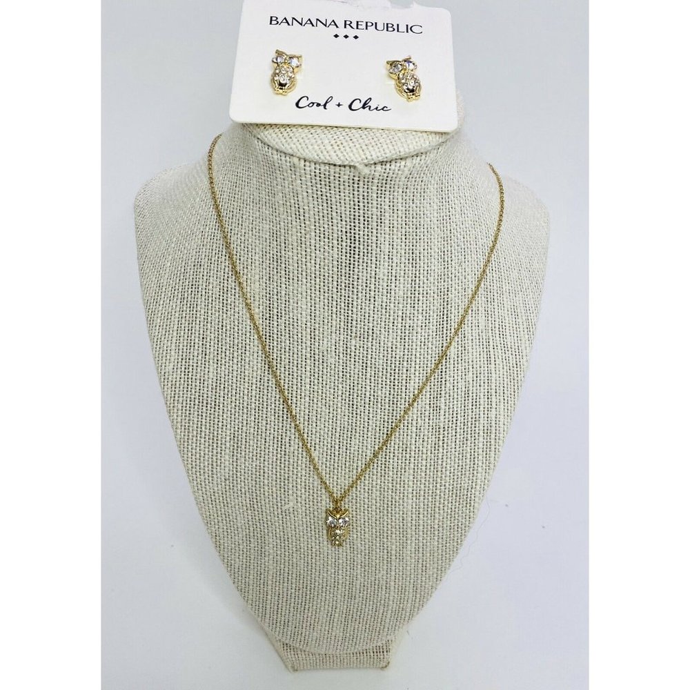 NEW Owl Earring & Necklace Set Banana Republic
